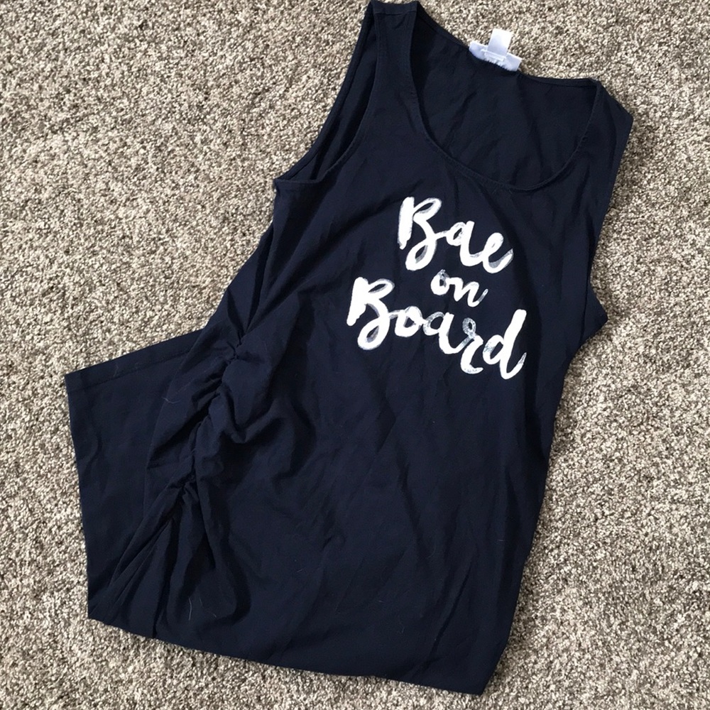 Mid length maternity dress.